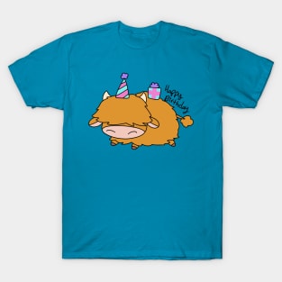 Happy Birthday Highland Cow T-Shirt